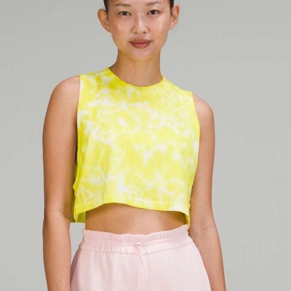 LULULEMON Neon Green/Yellow Cropped Tank - Picture 1 of 7